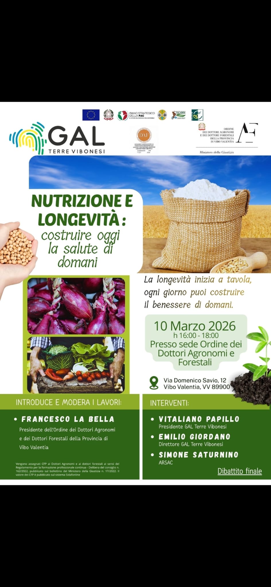 NUTRIZIONE E LONGEVITà: costruire oggi la salute di domani